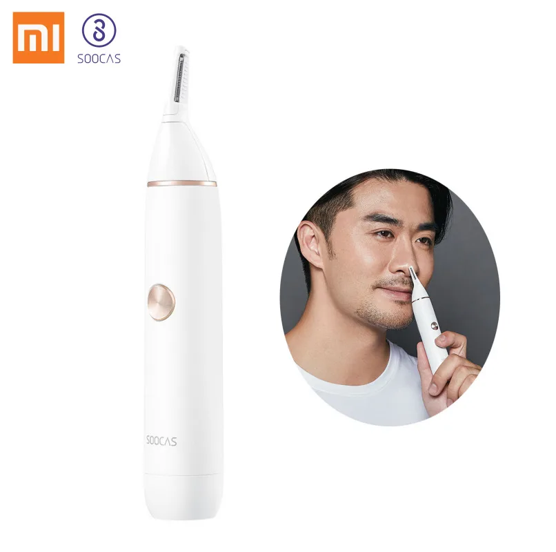 Xiaomi Soocas электрический триммер для волос в носу, Мини Портативная Бритва для бровей и ушей, машинка для стрижки волос, водонепроницаемый Безопасный инструмент для очистки