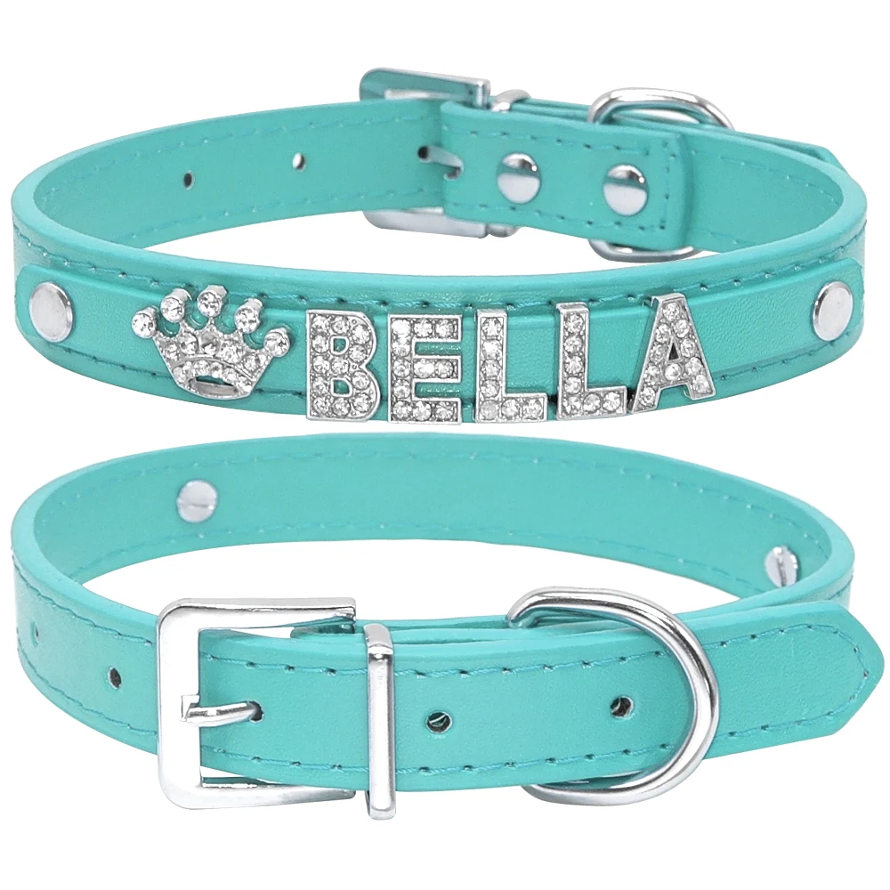 Personalized Bling Rhinestone Dog Collars 