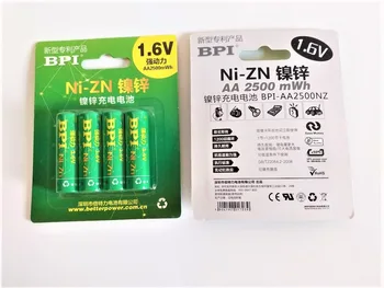 

4PCS NIZN AA Rechargeable Battery 2500mWh 1.5V 1.6V Ni-Zn AA