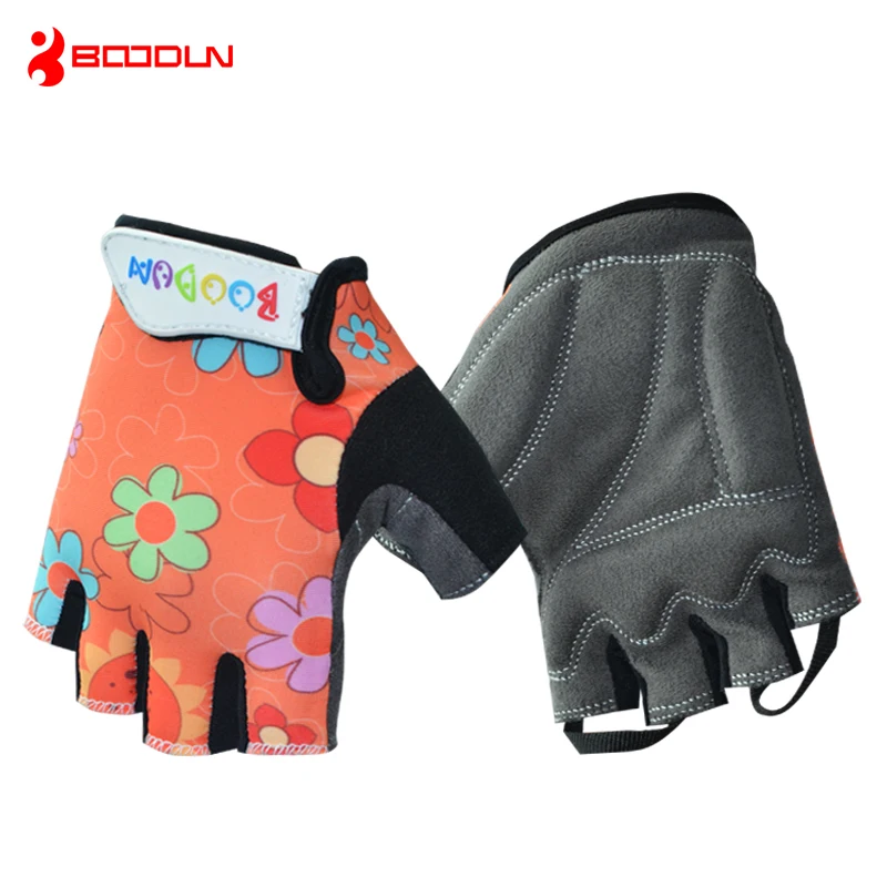 Boodun Children Half Finger Bicycle Gloves Kids Cycling Bike MTB BMX