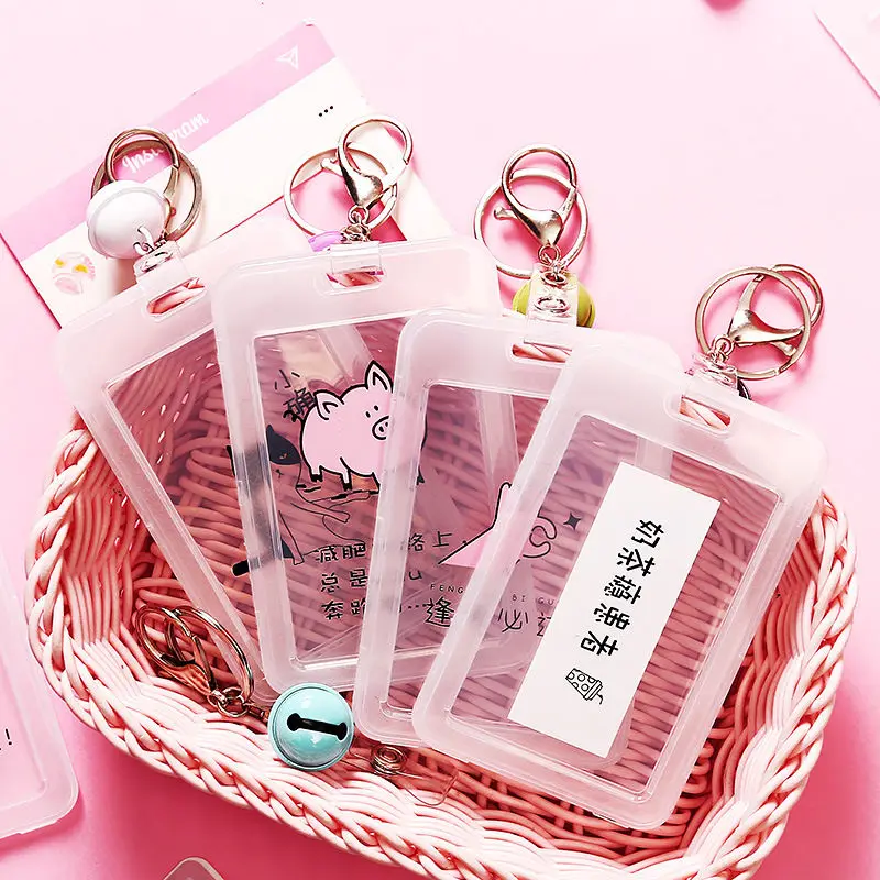 Coloffice Kawaii милые Мультяшные прозрачные с держателем для карт набор креативный
