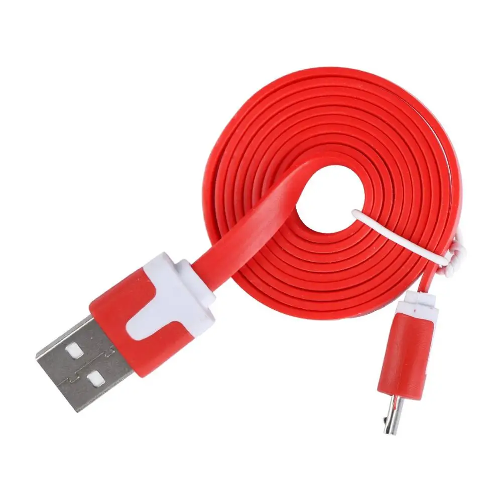 Micro USB кабель 1 м плоский кабель для зарядки и синхронизации данных универсальный кабель для зарядки и передачи данных для телефонов samsung Xiaomi Android Tablet UM - Цвет: Красный