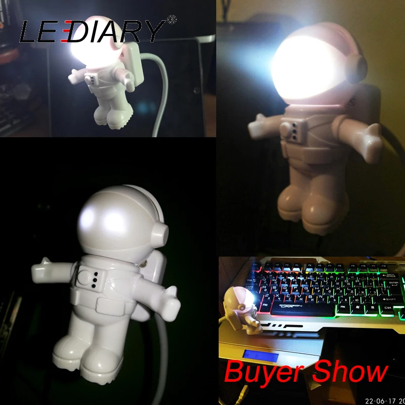 LEDIARY Забавный астронавт/Космический светодиодный ночник USB настольная лампа для