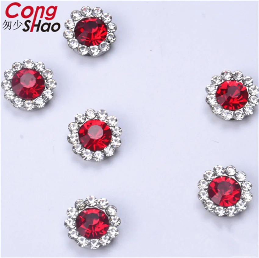 

Cong Shao 50PCS 12mm Stainless steel support Sun flower Rhinestone stones and crystals DIY Decoration Garment Accessories CS684