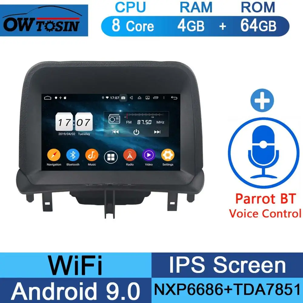 8" IPS 1920*1080 8 Core 4G RAM+64G ROM Android 9.0 Car DVD Player For Ford Tourneo Courier DSP Radio GPS - Цвет: 64G Parrot BT