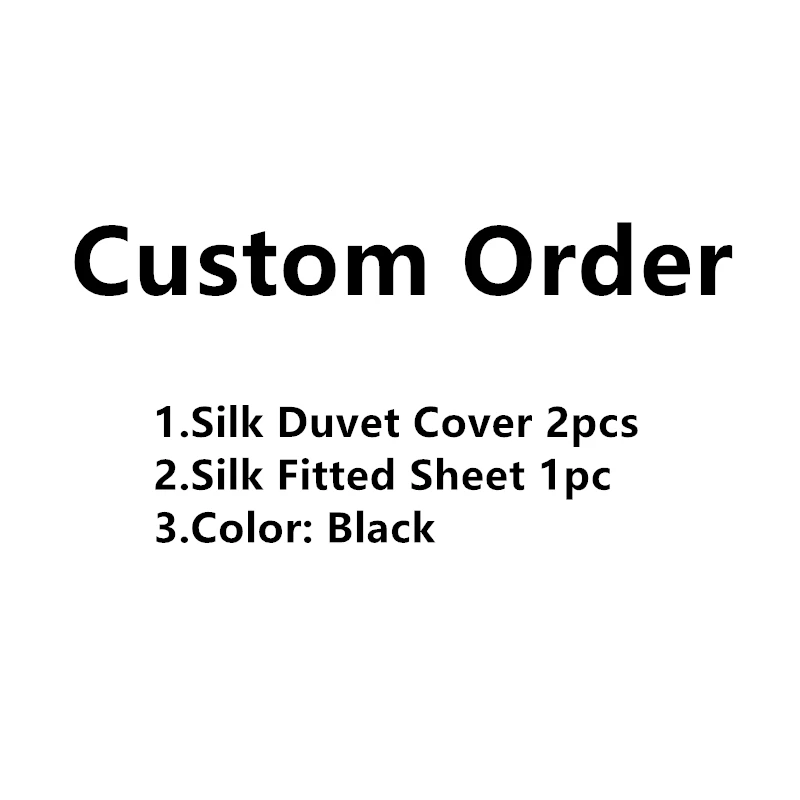 

Custom-Order Silk Bedding set Duvet Cover 2pcs Silk Fitted Sheet 1pc 100% Mulberry Silk Seam