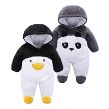 2018 autumn winter baby Clothes newborn jumpsuit infant cotton thick overalls baby warm rompers penguin animal