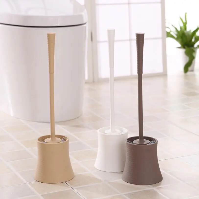 

Bathroom Toilet Brush High Quality Plastic Cleaning Toilet Brushes Holder Sets Portable Cleaning Brush Replaceable Clean Tool