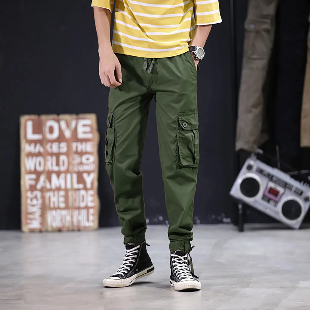 

Feitong new Men's Pants Cool Summer 2019 Male Trousers Leisure Pant Clothes Multi-Pocket Spring Overalls Streetwear