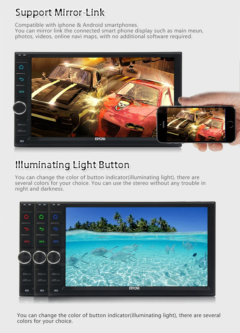 Excellent 2Din Head Unit Android 5.1.1 GPS radio Car Stereo Auto Radio Audio 1080P Video Player Wifi FM Steering Wheel Control+rear Camera 5