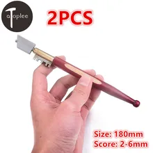 2 шт. 180 мм резак для стекла 2-6 мм деревянная ручка+ алмазный резак с наконечниками стекло chneider инструмент для ручного инструмента стеклорез