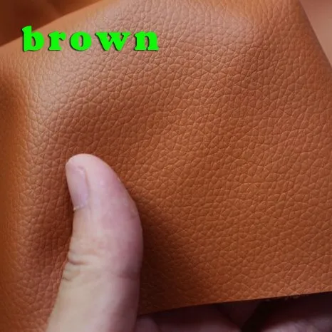 

Brown Small Lychee Pattern PU Synthetic Leather Faux Leather Fabric Upholstery Car Interior Sofa Cover 54" Wide Per yard
