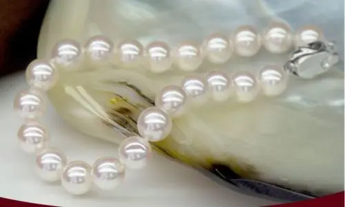 

FREE SHIPPING HOT sell new Style >>>>7.5" 9-10MM NATURAL SOUTH SEA WHITE PEARL BRACELET