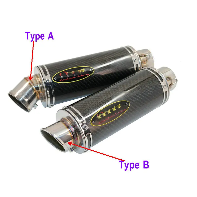 Mokali 51 мм Модифицированная выхлопная труба из углеродного волокна для мотоцикла с высоким температурным сопротивлением глушитель из нержавеющей стали