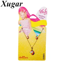 Ожерелье с единорогами серьги набор для девочки ожерелья с подвеской-кулоном покрытая серебром эмаль Радужный Хрустальный бант подарочная карта ювелирные наборы