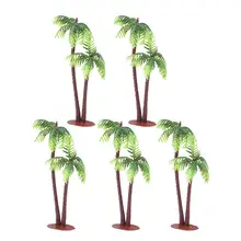 5 pçs plástico coco palmeira planta em miniatura vasos bonsai artesanato micro paisagem diy decoração