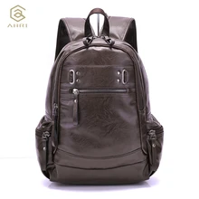AHRI рюкзаки для мужчин, сумка из искусственной кожи черного цвета, мужские сумки на плечо, модные мужские деловые повседневные мужские винтажные рюкзаки для мальчиков, школьная сумка