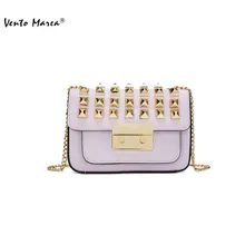 Rivet Crossbody Bag 2016 Classic Box Women Messenger Bag Real Leather Handbag Lady Mini Flap Vintage Bag Women’s Shoulder Bags