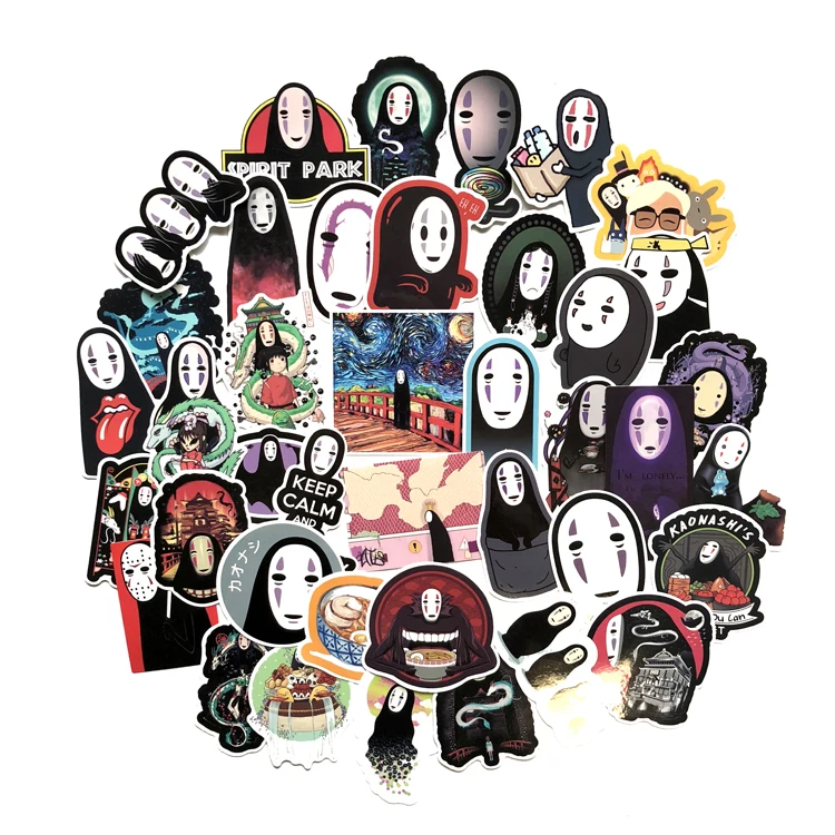 

40pcs/set Spirited Away No Face man Stickers for Laptop Skateboard Home Decoration Car Styling Vinyl Decals Doodle Cool DIY work