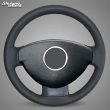 BANNIS Mão-costurado Preto Tampa Da Roda de Direcção Do Carro de Couro para Renault Duster Dacia Duster 2011-2015
