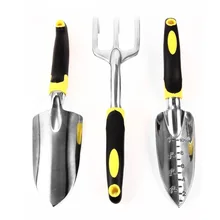 BESTOYARD 3PCS Garden Tool Set Trowel Transplanter Cultivator(Yellow& Black