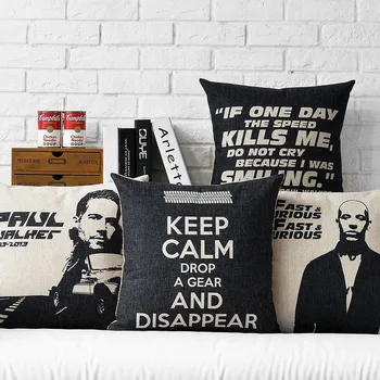 

Creative Poster Furious 7 pillow ,Fast and Furious Pillow cushion ,Linen pillowcase,home decorative sofa Pillows