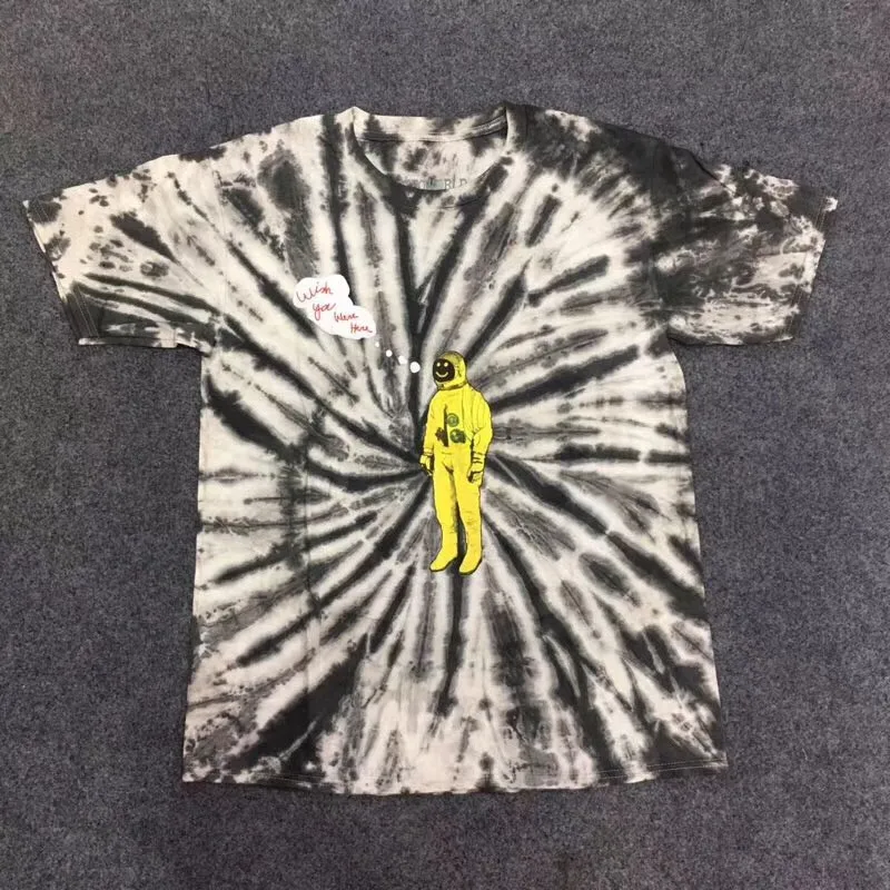 Новая ASTROWORLD Трэвиса Скотта TIE DYE футболка с длинным рукавом для мужчин и женщин 1:1 лучшее качество мода Casaul ASTROWORLD футболки