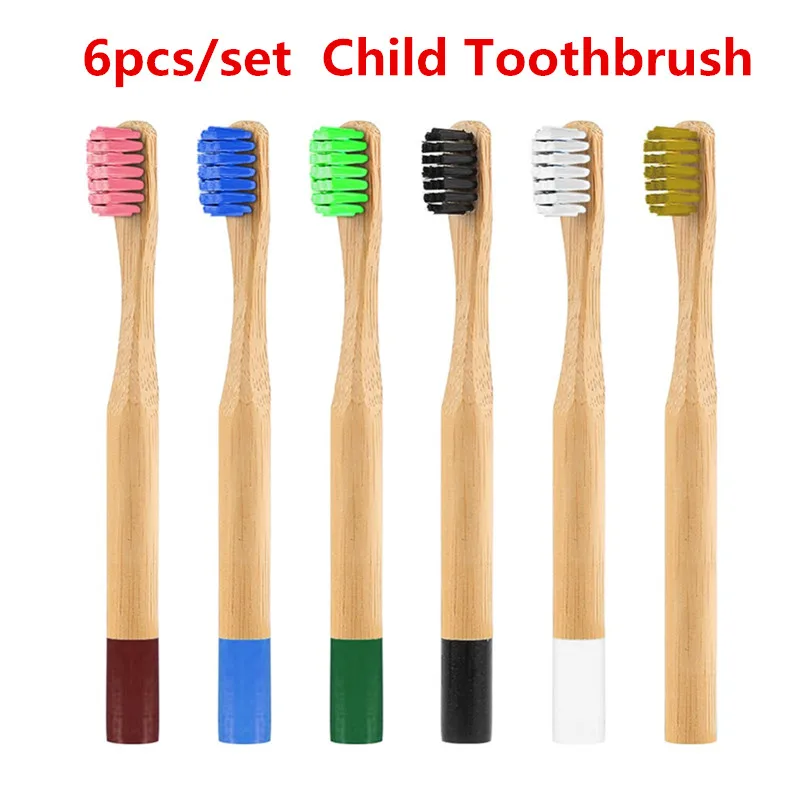 

Y&W&F 6pcs Colorful Eco-friendly Bamboo Toothbrush Soft Bristle Child Toothbrush Anti Bacterial Bristles Toothbrush Dropshipping