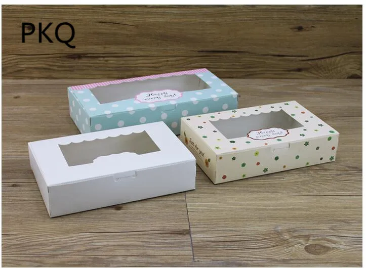 Крафт-бумага для выпечки пищевой картон крафт-коробка с прозрачным окном, Подарочная коробка-упаковка для печенья, Mooncake Macaron cake упаковочная бумажная коробка