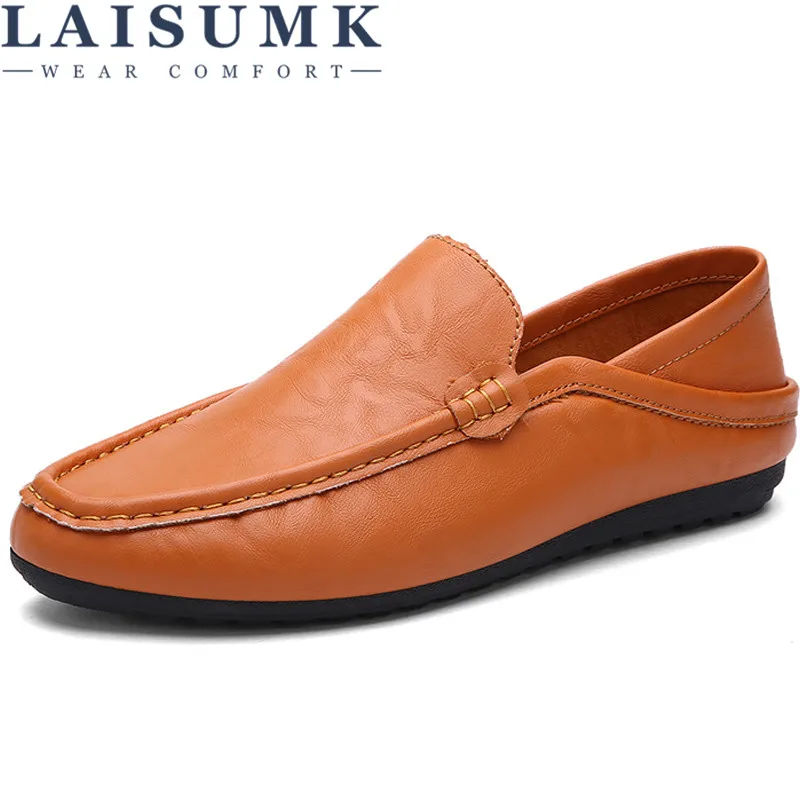 

2019 LAISUMK Brand Fashion Spring Canvas Shoes Men Peas Loafers High Quality Shoes Men Flats Gommino Driving Shoes