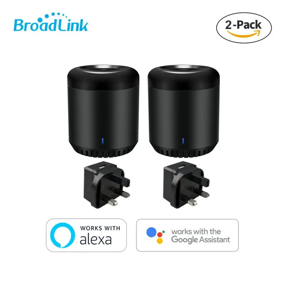 2 шт BroadLink RM mini3 универсальный пульт дистанционного Smart Беспроводной дистанционный пульт, Google дом дистанционного концентратора - Комплект: UK Packing