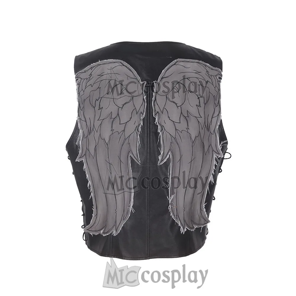 

Daryl Dixon Angel Wings Angel of Death Cosplay Jacket Leather Black Vest Costume