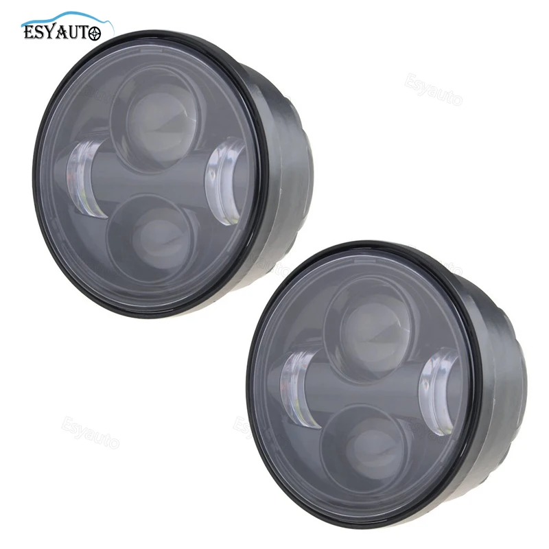 

5inch 5" LED Dual Headlights Round 40W High Low Beam Driving Twin Double Headlamp for Harley Davidson for Fat Bob Motorcycle