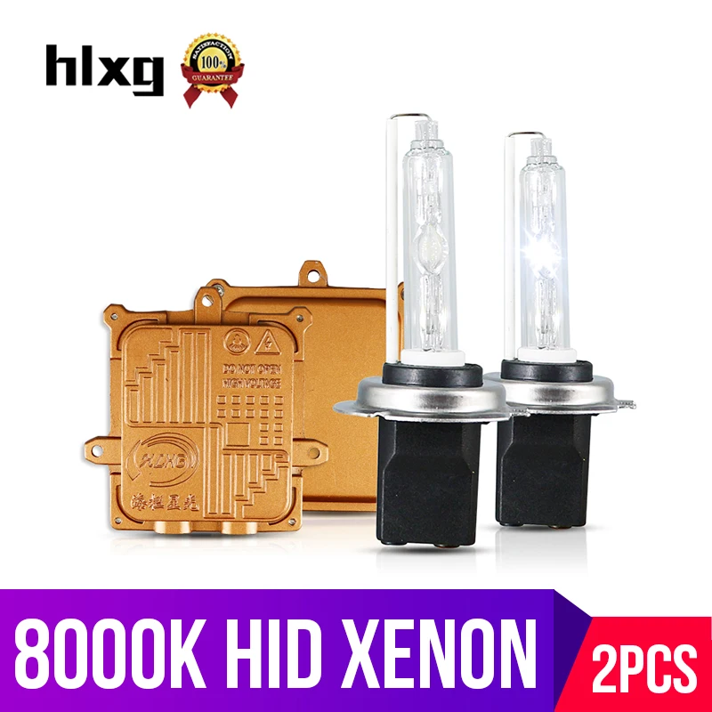 

hlxg 1set 8000K Whitish Blue H1 H4 55w hid xenon h7 kit 880 881 H27 H8 H11 H1 HB4 HB3 9005 car auto headlight bulbs ballast 12V