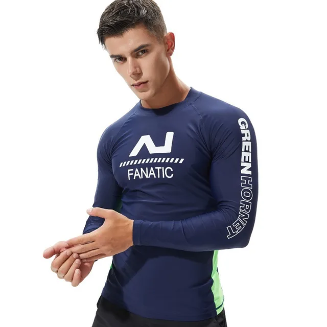 Buy UV Protect Surfing Rash Guard Men Swimwear Long Sleeve Swimsuit Mens