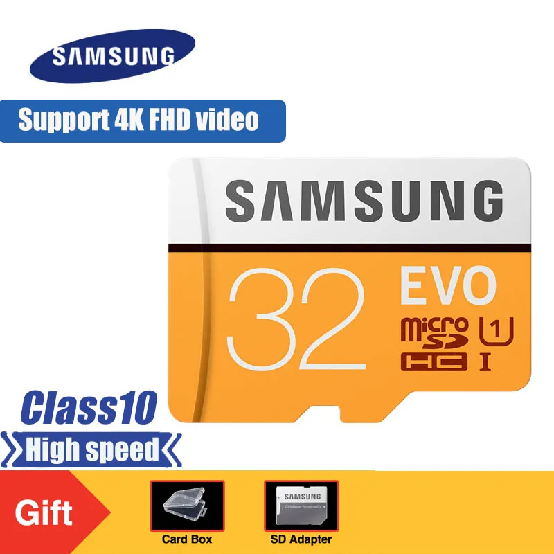 SAMSUNG Micro SD карты памяти EVO 32 ГБ U1 UHS-I C10 TF карты 95 МБ/с. узнать Скорость 4 К HD для смартфонов планшет с адаптер