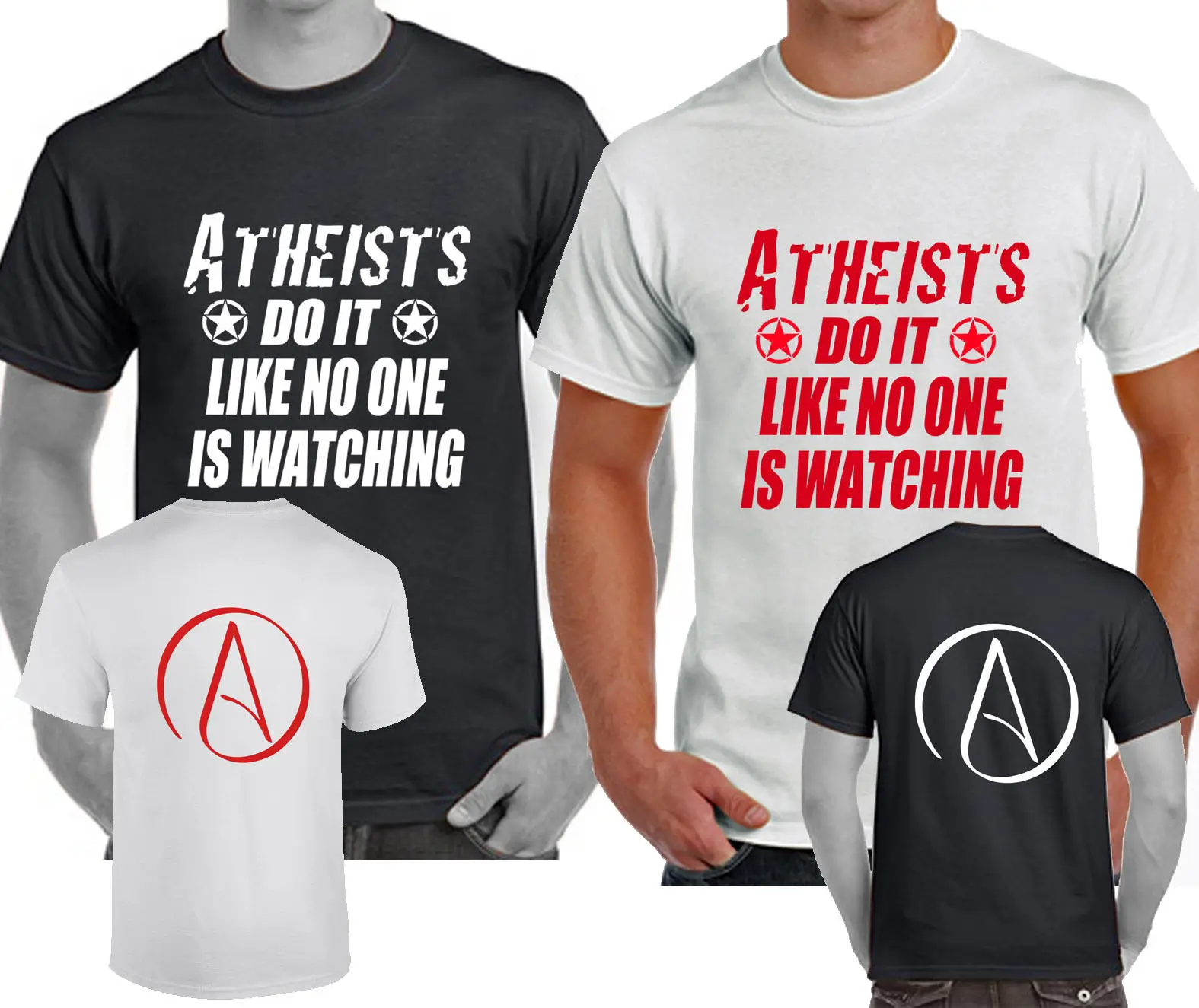Best 2019 Creative Novelty Summer Style Cotton Atheists Do It Like No One Is Watching Tshirt Design