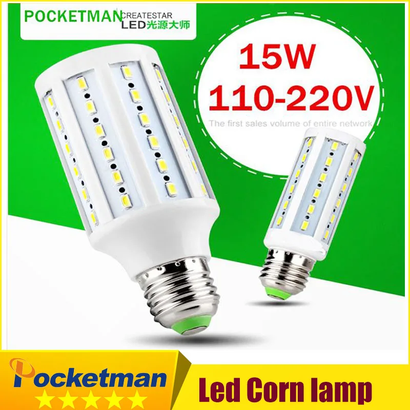 

1Pcs LED Corn Light Lamp Warm/Cold White white 15W replace 150W halogen lamp E27 60 5730 SMD 1500LM LED Corn Bulb 220V/110V