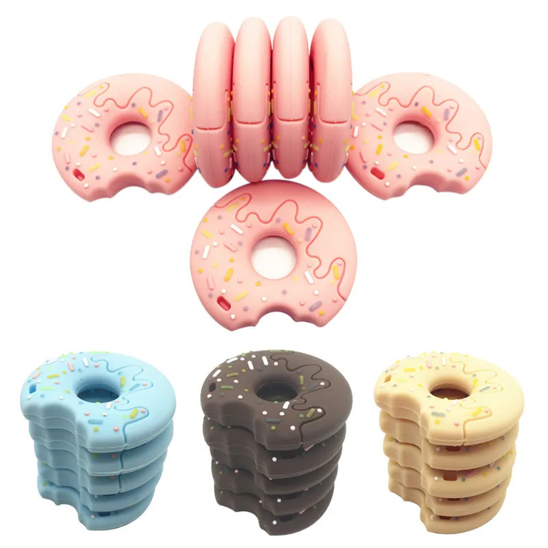 Baby Teether Silicone Cookies Donut Shape Teether Pendant Grinding