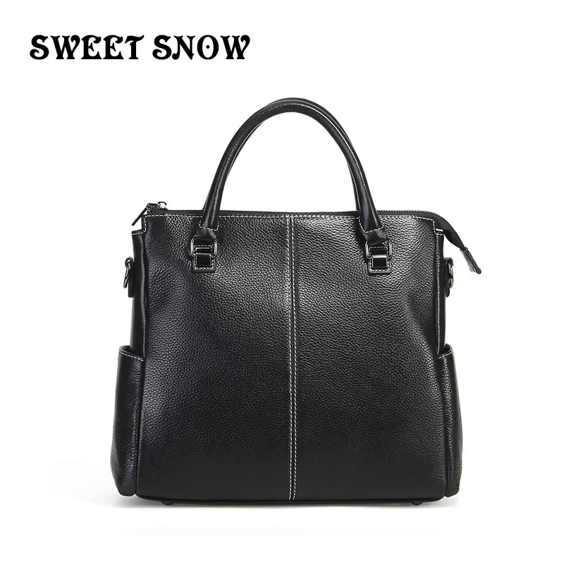 

[Sweet Snow] Brand Genuine Leather Female bags Bucket package Vintage Shoulder Bags Fashion Patchwork women's Messenger Bags