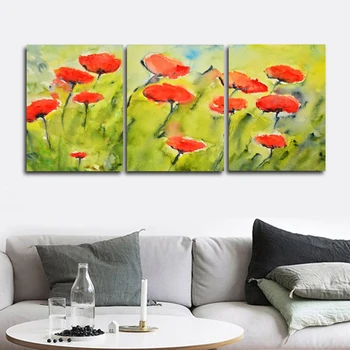 

Laeacco Canvas Calligraphy Painting Watercolor Tulip Floral Wall Artwork Garden Posters and Prints Nordic Living Room Home Decor