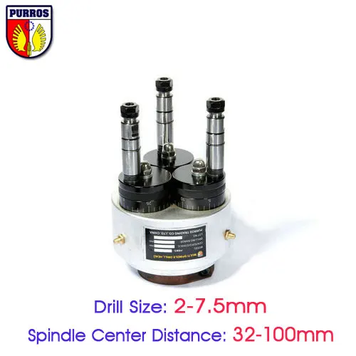 

Adjustable Three Spindle Drill Heads, Spindle Center Distance:32 to 100mm, Multiple Spindle Drilling Heads, Multi Spindle Heads