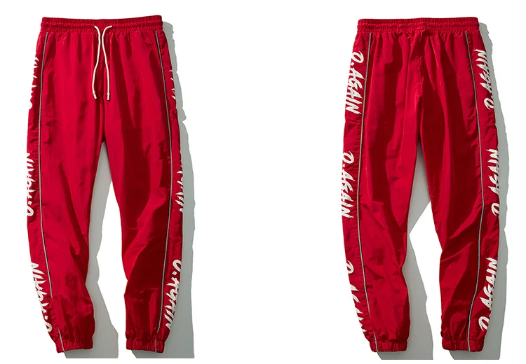 Харадзюку джоггер спортивные штаны мужские хип-хоп спортивные штаны уличная мода повседневные полосатые шаровары брюки осенние черные красные