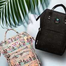 Сумка для подгузников disney, рюкзак для детской коляски, тканевые подгузники, Детские USB нагреватели для мамы, мультяшный Микки, дорожная сумка, большая емкость