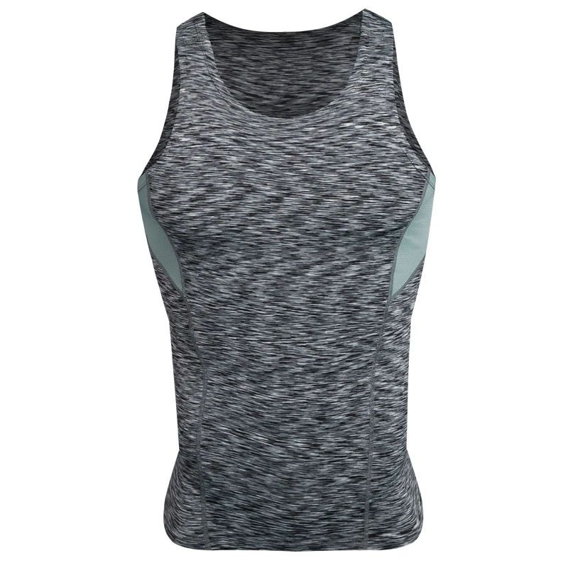 

2019 Summer Sport Fitness Shirt Mens Gym Tank Top Baselayer Sweat-Wicking Compression Sleeveless Shirt Black Gym Running Vests