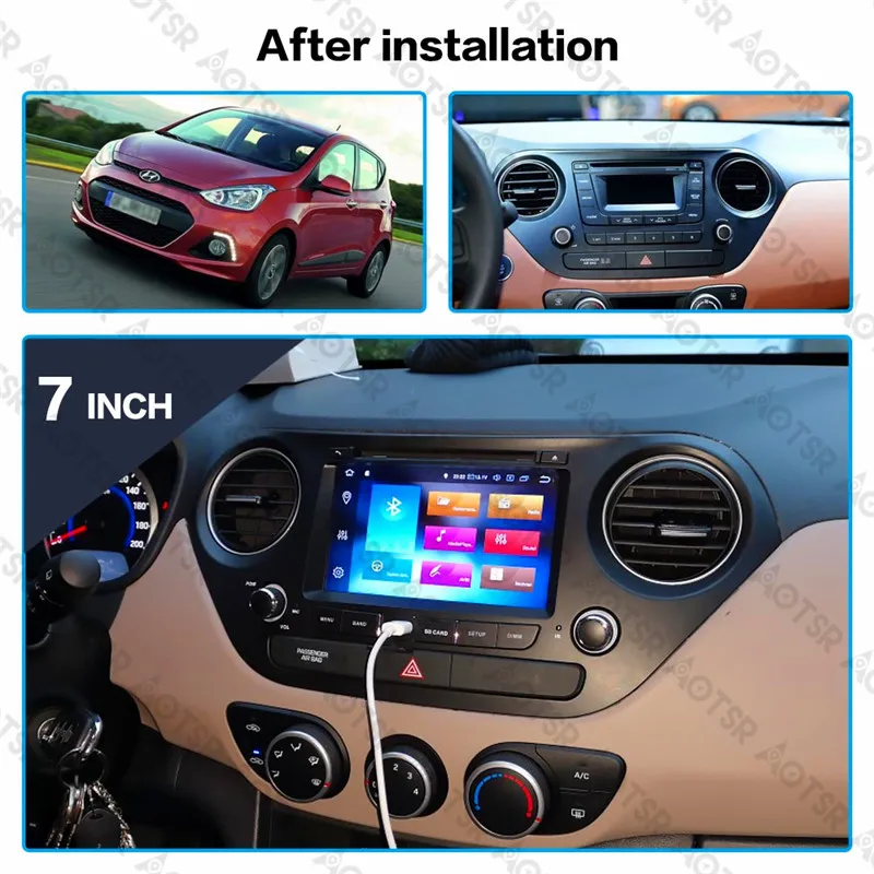 Flash Deal Aotsr Android 8.1 GPS navigation Car DVD Player For Hyundai I 10 I-10 2013+ multimedia 2 din radio recorder 4GB+32GB 2GB+16GB 0