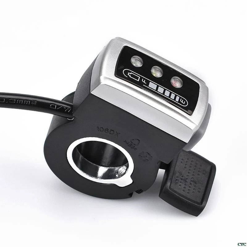 Cheap 36/48V Motorcycle E-Bike Bicycle E-Scooter Throttle Finger Two-Way Thumb With Battery Power And Switch ON-OFF Thumb Turn Handle 2
