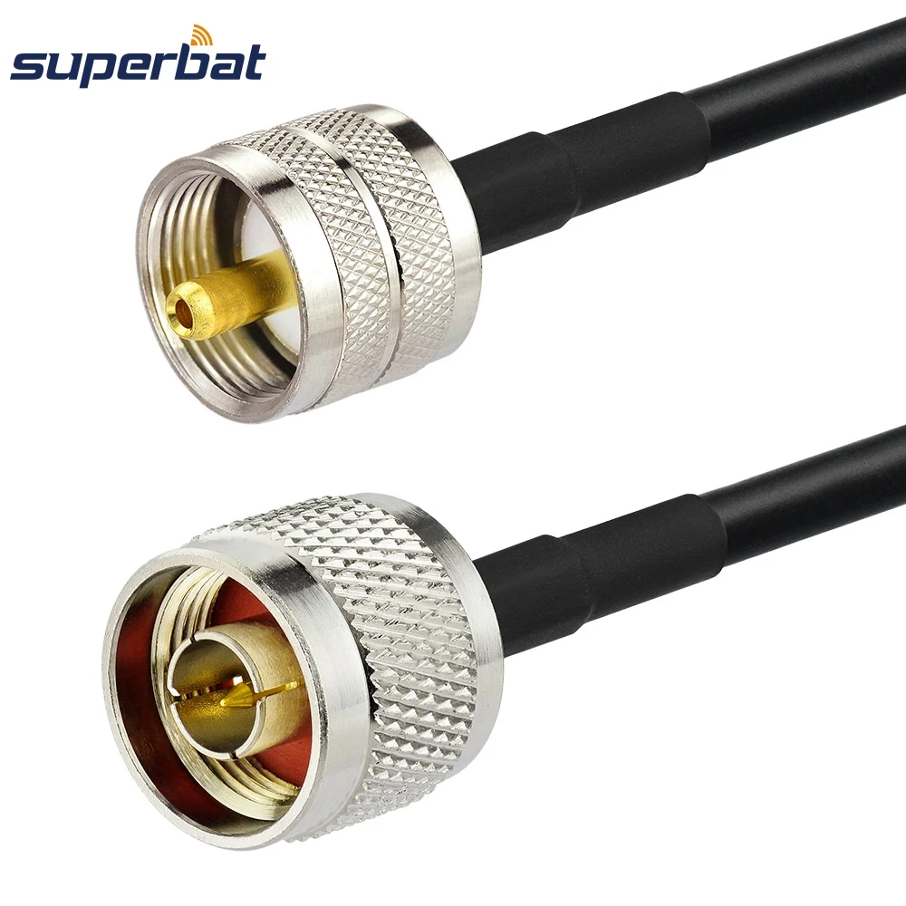 Superbat N мужчин и UHF PL-259 штекер прямой разъем косичку коаксиальный Удлинительный кабель с разъемами KSR195 для Беспроводной антенны