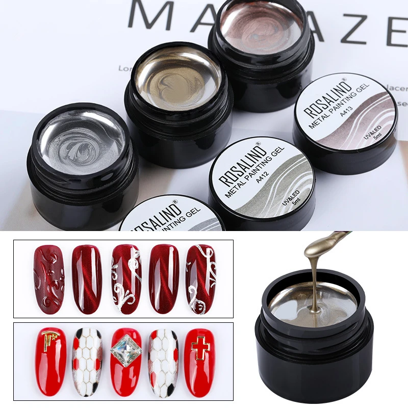 

5ml 3 Colors Gel Nail Polish Nail Art Base for Manicure Primer Set Metal Painting Hybrid Varnishes Soak Off UV Gellak HOT