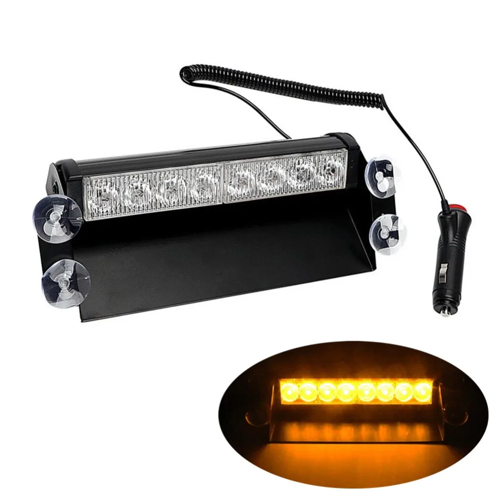 

12V 8 Led Car LED Emergency Strobe Flash Warning Light Flashing Lights Red Blue White Green Police lights Car styling